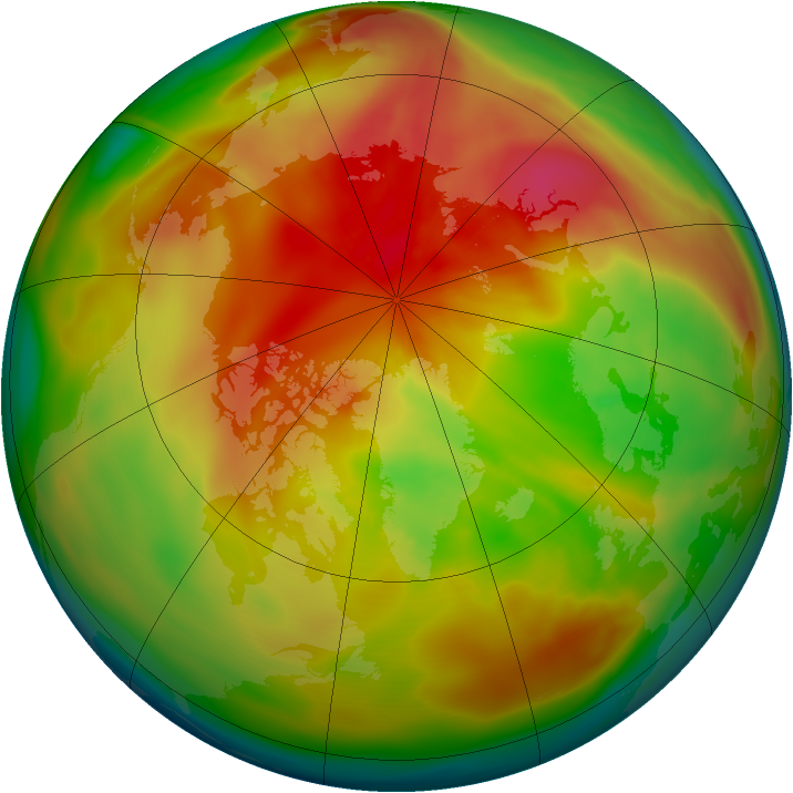 Arctic ozone map for 25 March 2005